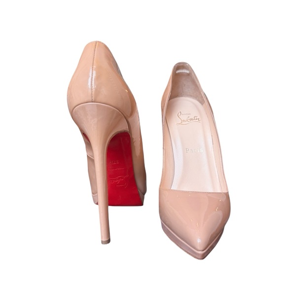 Christian Louboutin Pigalle Plato 140 Patent Calf Pumps Nude - Picture 6 of 12